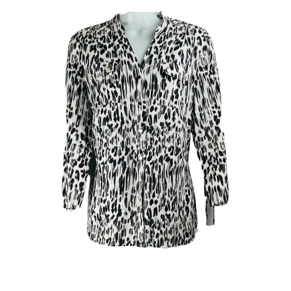 JM Collection Women's Size 12 100% Linen Floral Button Down Blouse - Picture 1 of 11